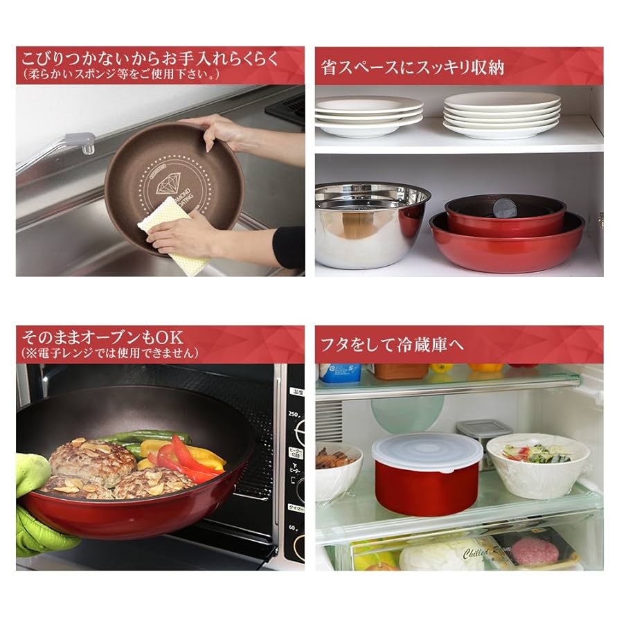 Amazon｜アイリスオーヤマ ダイヤモンドコートパンIH用 3点